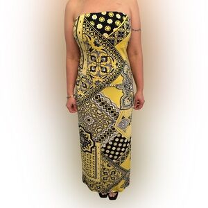 Cache Yellow and Black Maxi Dress